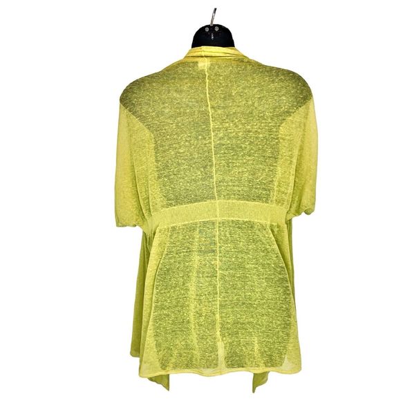 Anthropologie Yellow Bird Sparrow Open Front Cardigan Sweater Small Airy Linen - Picture 2 of 5